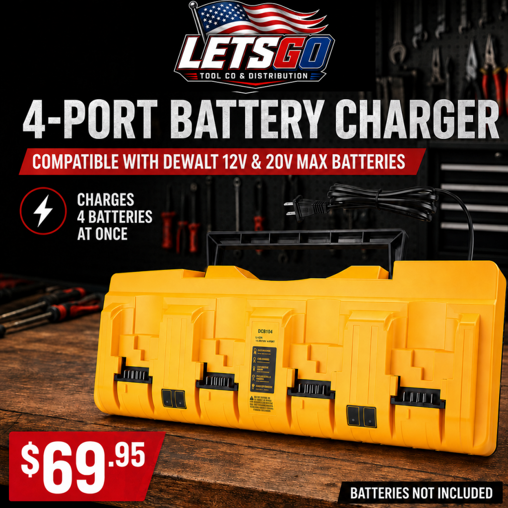 4-Port Battery Charger for DeWalt 12V & 20V MAX Batteries