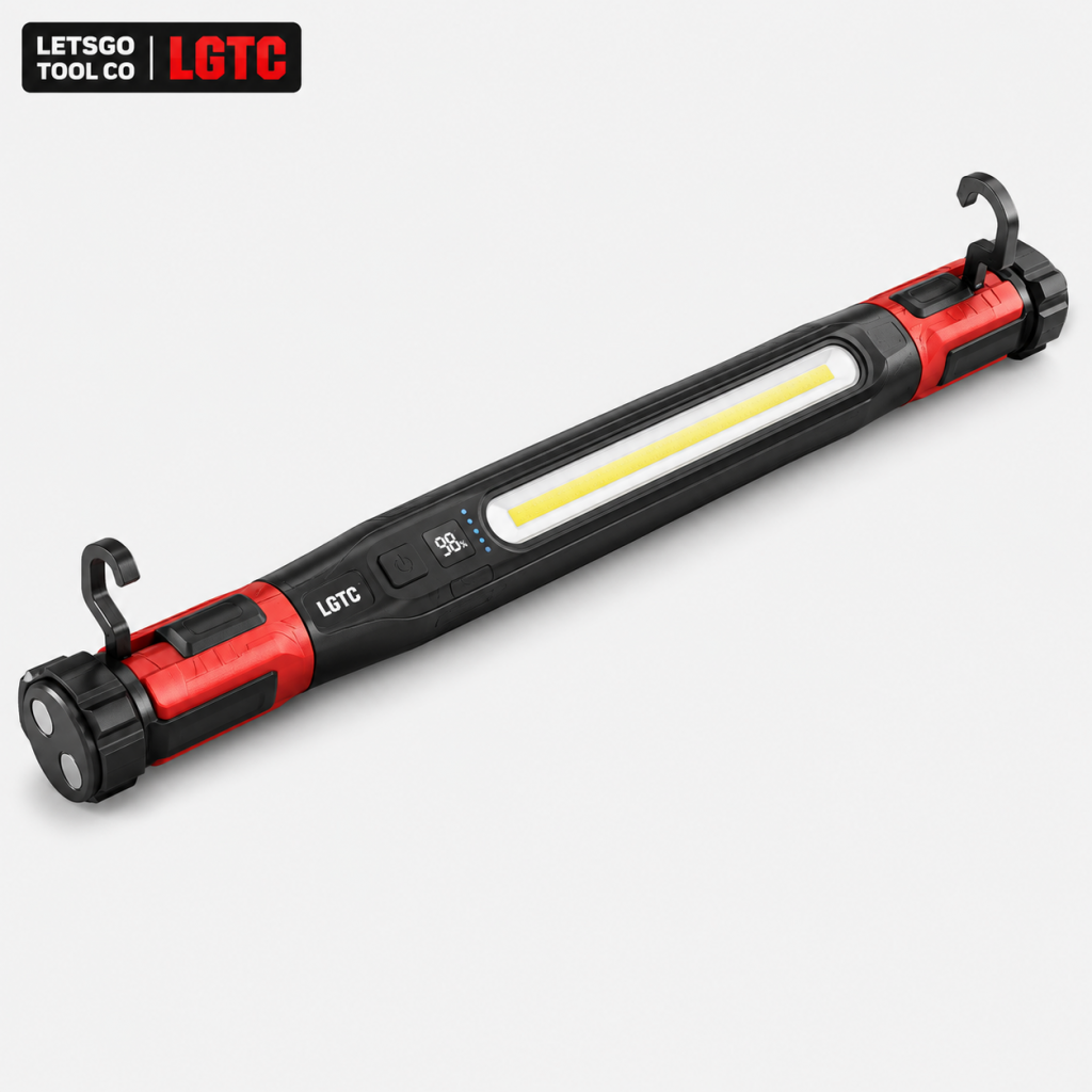 LETSGO Rechargeable LED Work Light with Magnetic Hook – Portable Mechanic & Under-Hood Light