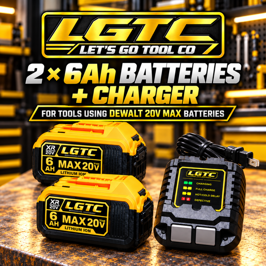 LGTC 20V MAX 6Ah Battery & Charger Combo – Compatible with DeWalt 20V MAX