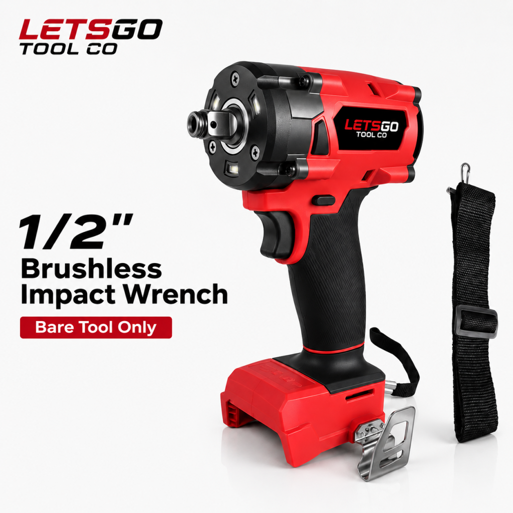 LETSGO 1/2-inch compact brushless impact wrench, bare tool only